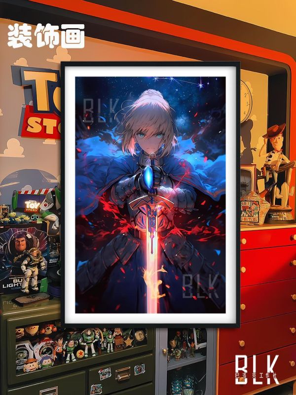 【海外代購】巴洛克 《夜空saber》阿爾托莉雅·潘德拉貢亞瑟王裝飾畫冰箱貼 
