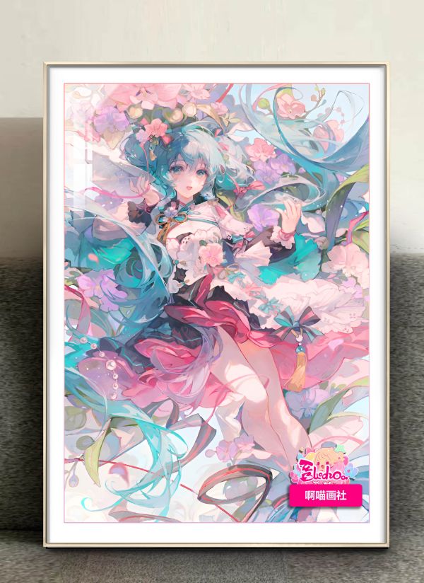 【海外代購】阿喵畫社 花海 初音 晶瓷畫 