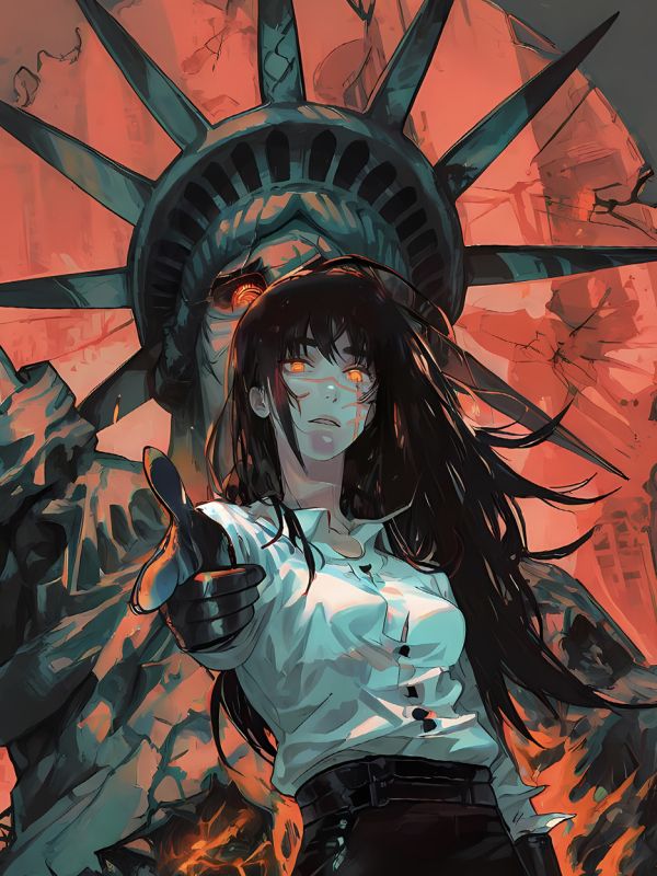 【海外代購】星空 《三鷹朝》正義惡魔瑪奇瑪三鷹亞砂帕瓦電次早川秋電鋸人蕾塞篇動漫裝飾畫