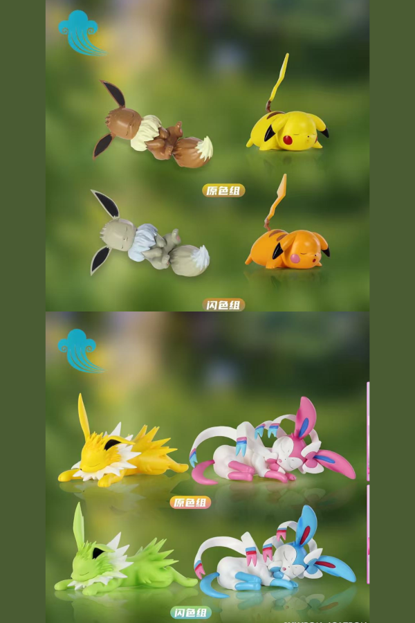 【預定】凌風閣 睡眠伊布系列第四彈睡眠雷仙伊布 伊布與皮卡丘 