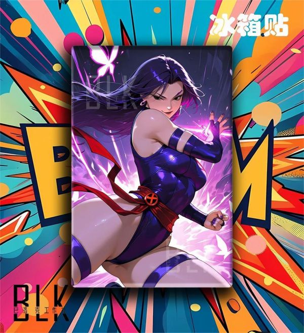 【海外代購】巴洛克《靈蝶》靈蝶Psylocke貝琪·布拉多克漫威裝飾畫冰箱貼 