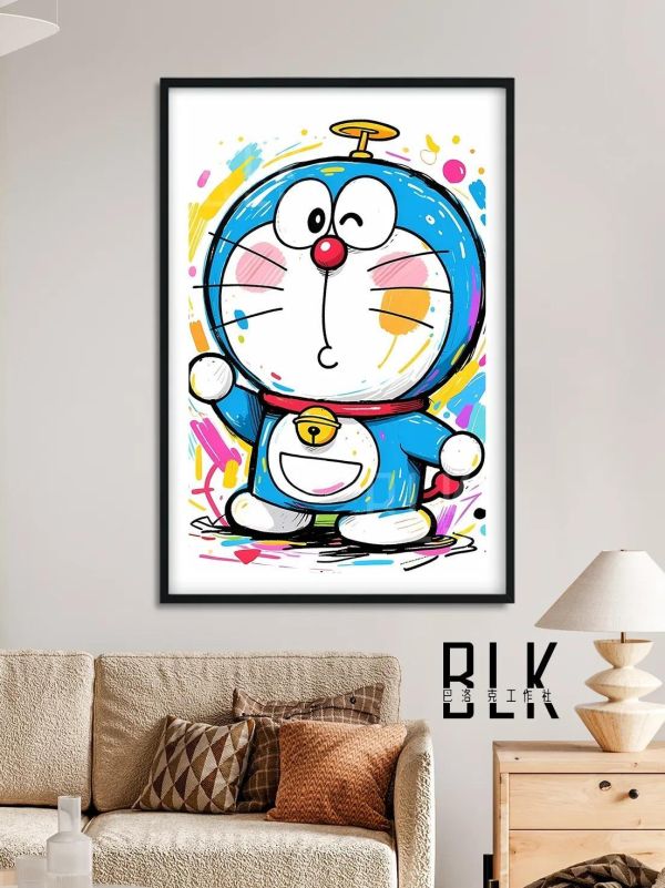【海外代購】巴洛克 《塗鴉哆啦》Doraemon裝飾畫冰箱貼 