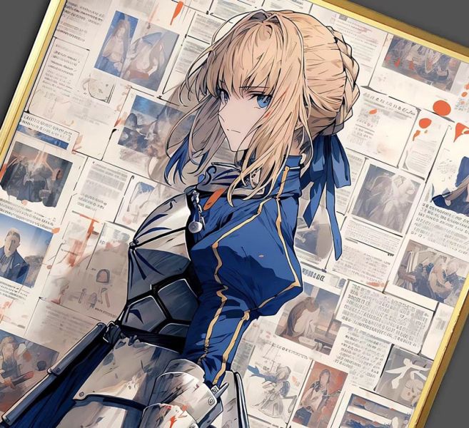 【海外代購】千鳥社 Saber命運之夜Fate阿爾托莉雅聖劍裝飾畫 