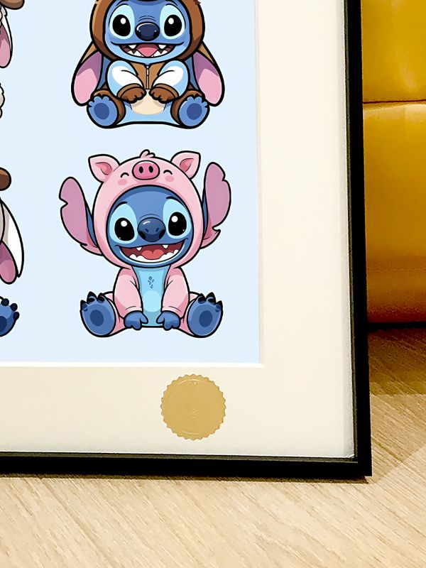 【海外代購】星空 《十二生肖史迪仔》史迪奇星際寶貝Stitch史迪奇布吉布動漫裝飾畫 