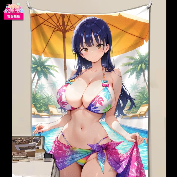 【海外代購】阿喵畫社 泳裝 山田杏奈 8k主題高清裝飾畫 午睡毛毯  牆面掛毯 床頭地墊  護腕滑鼠墊 冰箱貼 