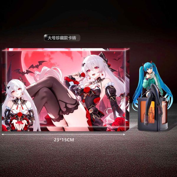 【海外代購】阿喵畫社 血月玫瑰德麗莎透明卡磚 大號3D透明收藏透明磚 