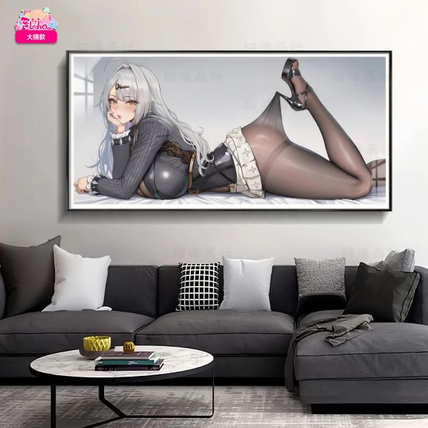 【海外代購】阿喵畫社 黑絲儀玄 躺姿大橫款 8k主題高清裝飾畫 滑鼠墊 冰箱貼 