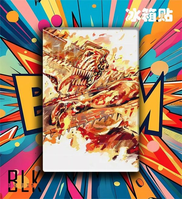 【海外代購】巴洛克 《火焰電次》電鋸人蕾塞篇裝飾畫冰箱貼 