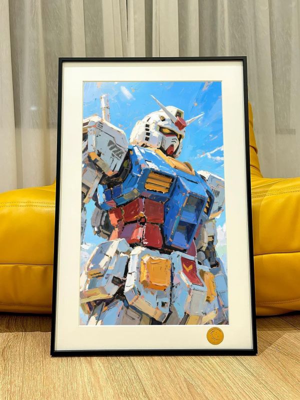【海外代購】星空《油畫風高達》機動戰士高達敢達鋼彈元祖rx-78裝飾畫 