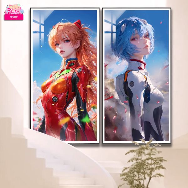 【海外代購】阿喵畫社 EVA 明日香綾波麗 組合超大組合高清裝飾畫 