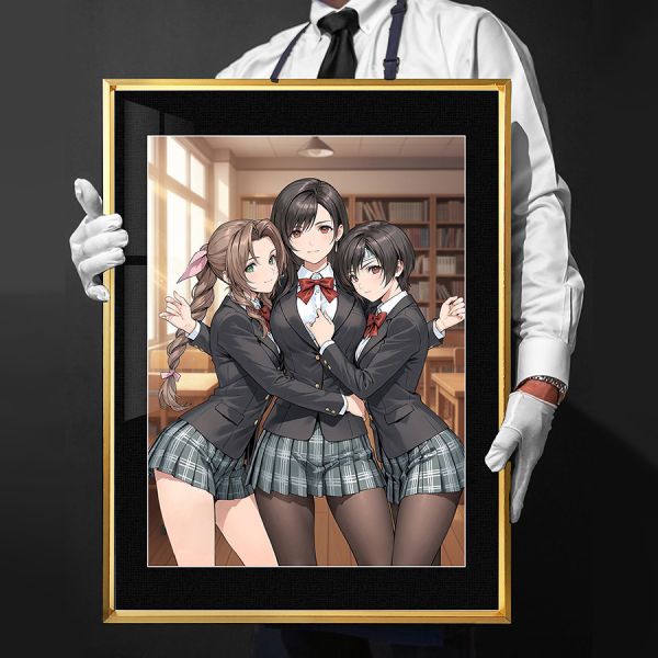 【海外代購】千鳥社 《最終幻想 校服版》蒂法愛麗絲尤菲最終幻想Tifa二次元午睡毯地毯裝飾畫 