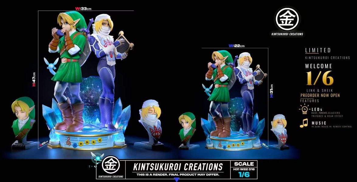 【預定】KINTSUKUROI CREATIONS 林克與希克 雙人場景雕像 
