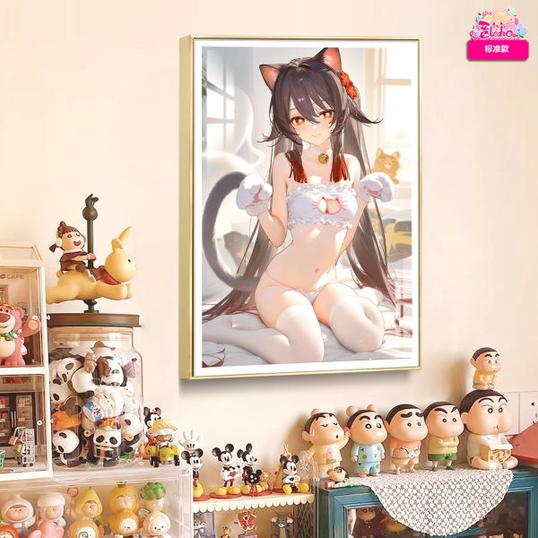 【海外代購】阿喵畫社 小貓娘 胡桃 8k超大高清裝飾畫 滑鼠墊 午睡毛毯 