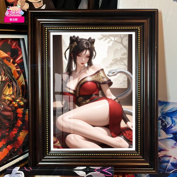 【海外代購】阿喵畫社 赤練復古款 復古框紀念牆面桌面擺台 冰箱貼 