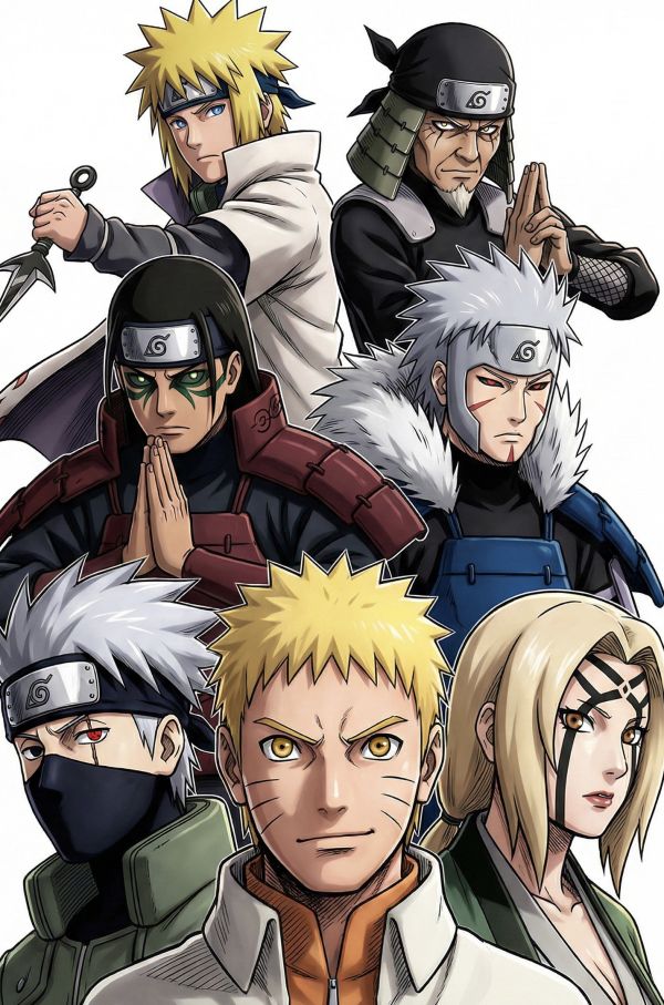 【海外代購】H2 《歷代火影》火影忍者鳴人卡卡西波風水門綱手千手柱間裝飾畫 