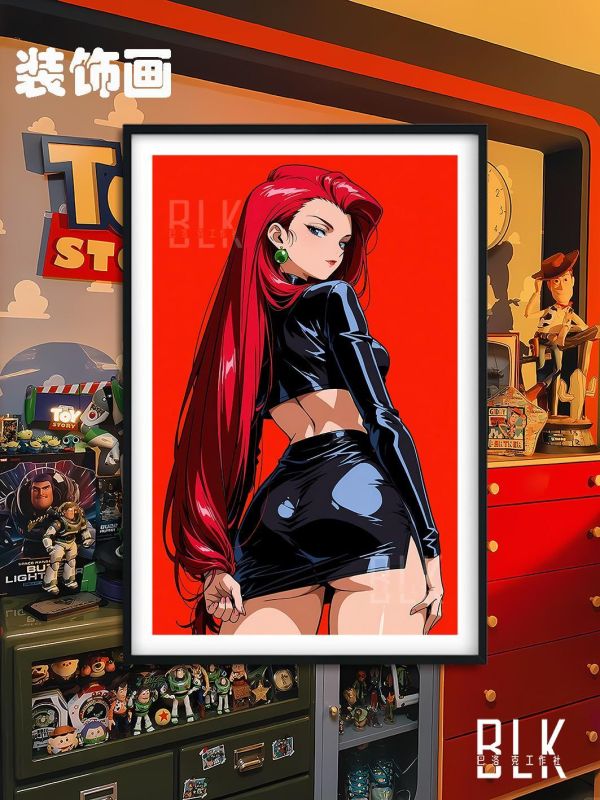 【海外代購】巴洛克 《回眸武藏》喵喵小次郎寶可夢神奇寶貝火箭隊皮卡丘動漫裝飾畫冰箱貼 