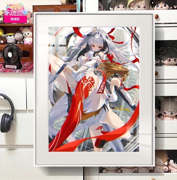 【海外代購】阿喵畫社 葉瞬光 戰鬥姿態 展館級8k超清精裱畫 午睡毛毯 牆面掛毯 床頭地墊 冰箱貼 