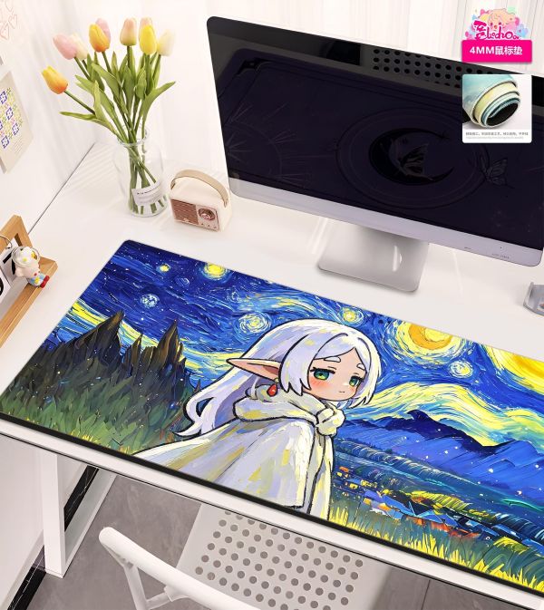 【海外代購】阿喵畫社 梵谷星空 芙莉蓮-五幅套裝 新品12K超清異形套組裝飾畫 床頭地墊  滑鼠墊  冰箱貼 