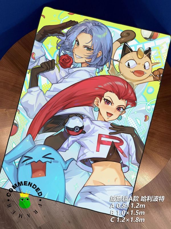 【海外代購】皇呱 《可愛又迷人的反派角色》寶可夢火箭隊裝飾畫 午睡毯 地毯 