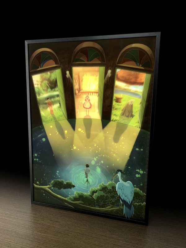 【海外代購】萌萌匠 你想活出怎樣的人生 宮崎駿燈光裝飾畫 