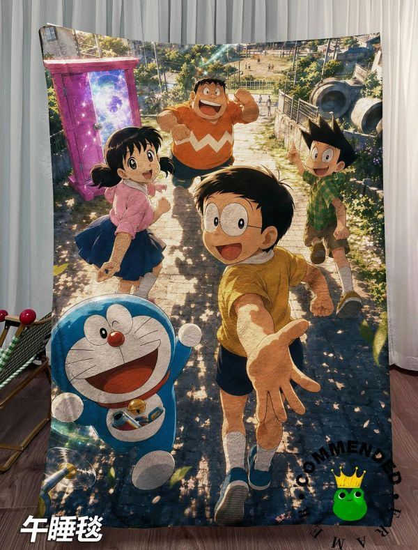 【海外代購】皇呱  《大雄童年夥伴們》哆啦A夢裝飾畫 午睡毯 地毯 