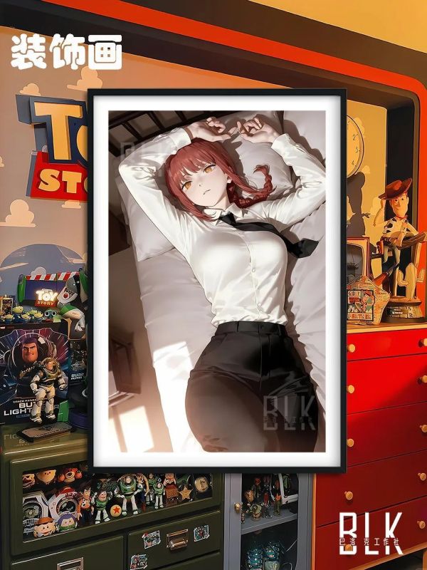 【海外代購】巴洛克《躺姿瑪奇瑪》鏈鋸人蕾塞篇裝飾畫冰箱貼 