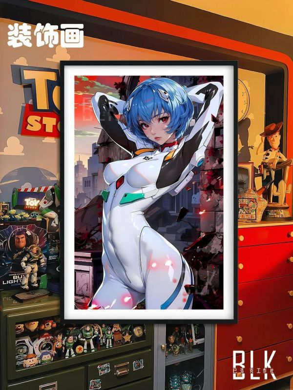 【海外代購】巴洛克 《戰地綾波麗》新世紀福音戰士EVA裝飾畫冰箱貼 