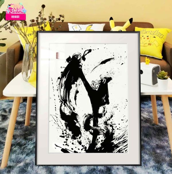 【海外代購】阿喵畫社 水墨 山治惡魔風腿 8k主題高清裝飾畫 