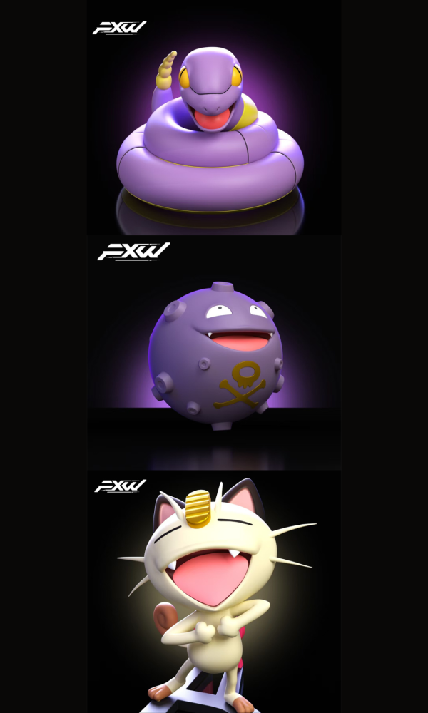 【預定】FXW 潮玩寶可夢系列 第七彈 瓦斯彈 喵喵 阿柏蛇 