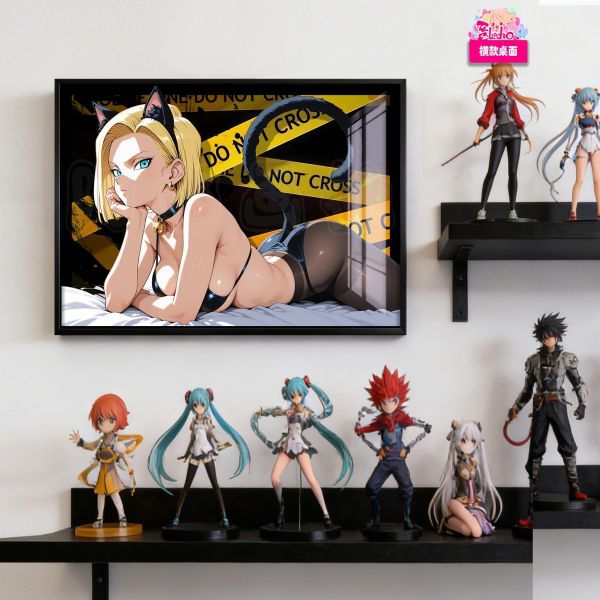 【海外代購】阿喵畫社 貓娘 18號全景裸眼3D 8k主題超清全景3D裝飾畫 護腕滑鼠墊 冰箱貼 