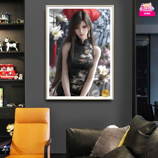 【海外代購】阿喵畫社 旗袍 蒂法 最終幻想12k超清裝飾畫 