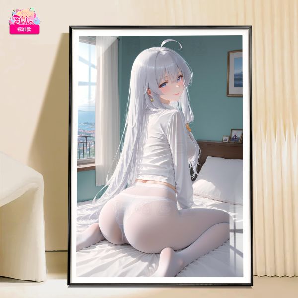 【海外代購】阿喵畫社 迎辰 白絲伊蕾娜 8k主題高清裝飾畫 午睡毛毯 床頭地墊  冰箱貼 