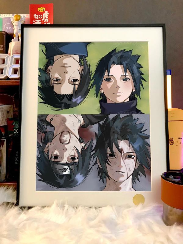 【海外代購】星空 《宇智波兄弟》火影忍者曉組織暗部裝飾畫 