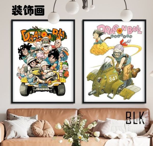 【海外代購】巴洛克 龍珠載具全家福悟空布瑪龜仙人鳥山明裝飾畫/冰箱貼 