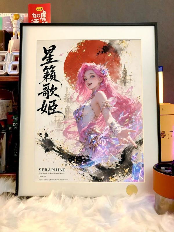 【海外代購】星空《星籟歌姬》英雄聯盟LOL裝飾畫 