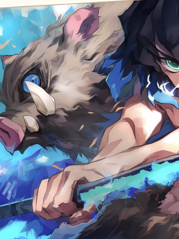 【海外代購】星空 《嘴平伊之助》鬼滅之刃無限城篇炭治郎九柱蝴蝶忍鬼殺隊動漫二次元裝飾畫 