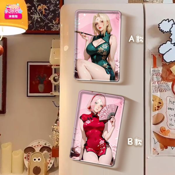 【海外代購】阿喵畫社 火影忍者 旗袍綱手小櫻師徒 雙聯新品8k主題高清裝飾畫 牆面掛毯 冰箱貼 