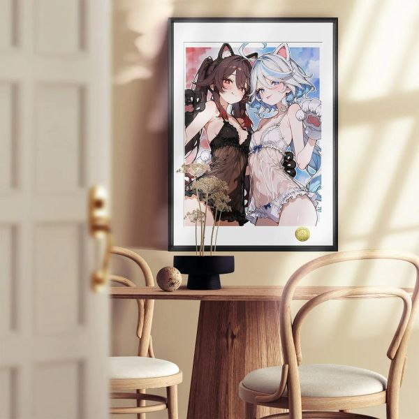 【海外代購】皇呱 《胡桃芙寧娜貓耳睡衣》原神裝飾畫 午睡毯  地毯 