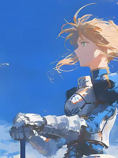 【海外代購】巴洛克 《油畫saber》Fate亞瑟王騎士王吾王阿爾托莉雅·潘德拉貢動畫裝飾畫