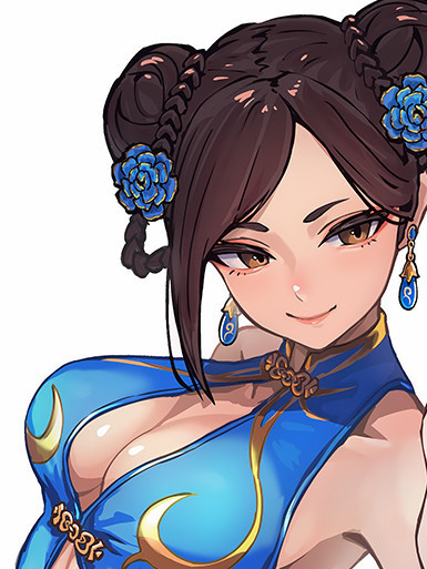 【海外代購】巴洛克《花之春麗》街頭霸王Chun-Li遊戲卡普空動漫裝飾畫冰箱貼 