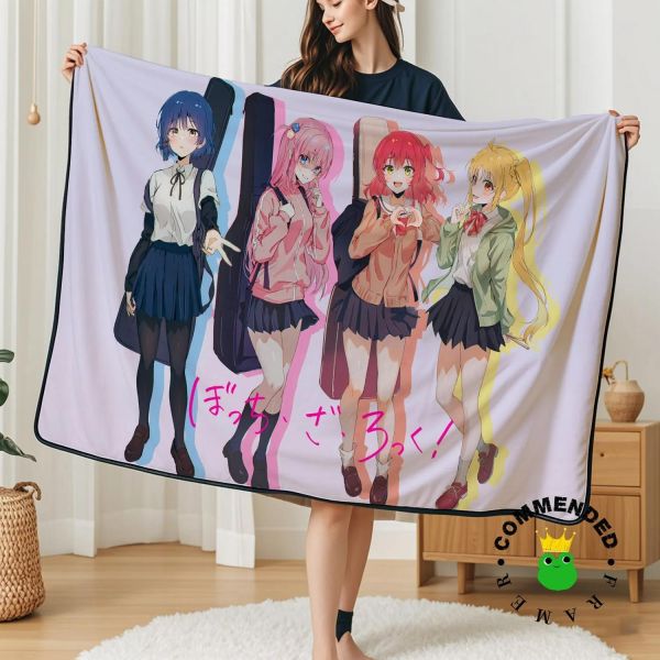 【海外代購】皇呱 《紐帶樂隊》孤獨搖滾！搖滾樂隊紐帶樂隊成員裝飾畫 午睡毯  地毯 