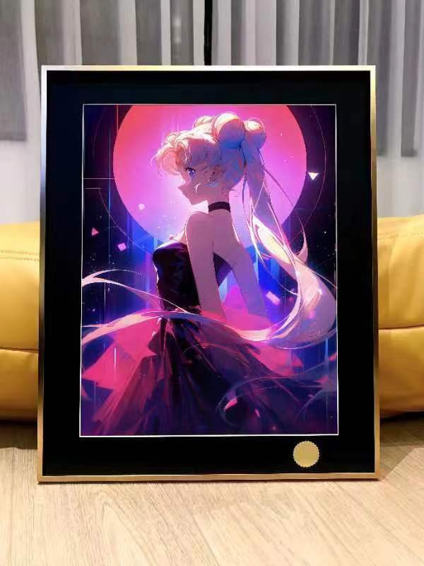 【海外代購】星空《賽博美少女》美少女戰士水冰月月野兔小小兔裝飾畫 