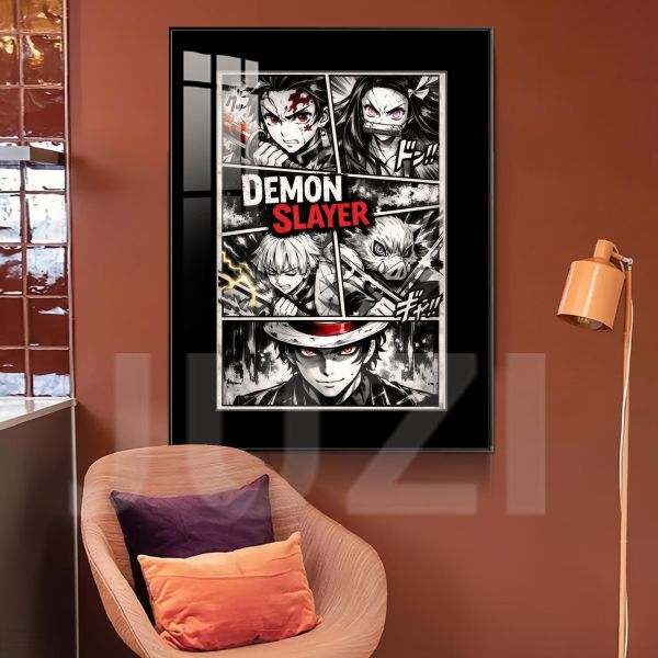 【海外代購】橘子 JUZI 鬼滅之刃切片海報 黑白漫版 