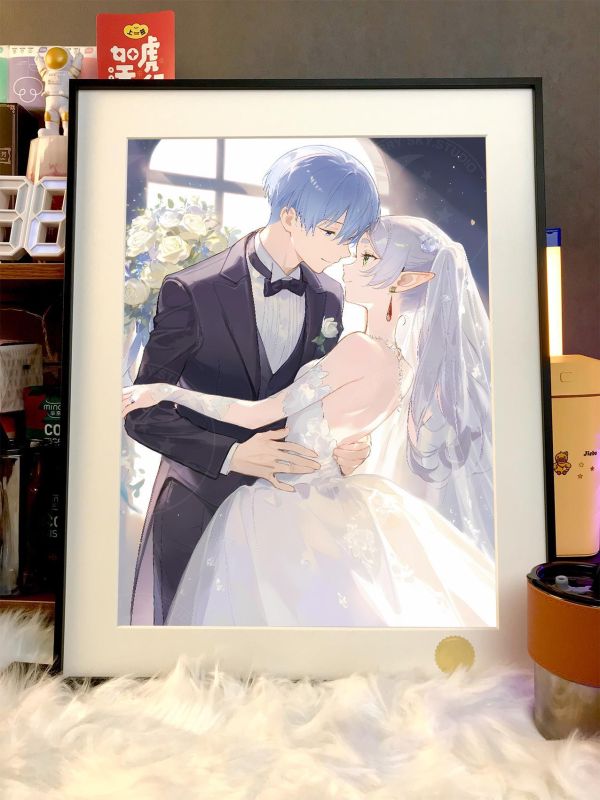 【海外代購】星空 《芙莉蓮婚禮》葬送的芙莉蓮Frieren菲倫辛美爾Fern動畫裝飾畫 