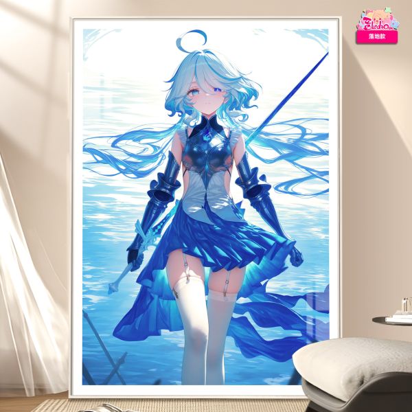 【海外代購】阿喵畫社 水戰神 芙寧娜 8k超大高清裝飾畫 床頭地墊 午睡毛毯 等身枕 