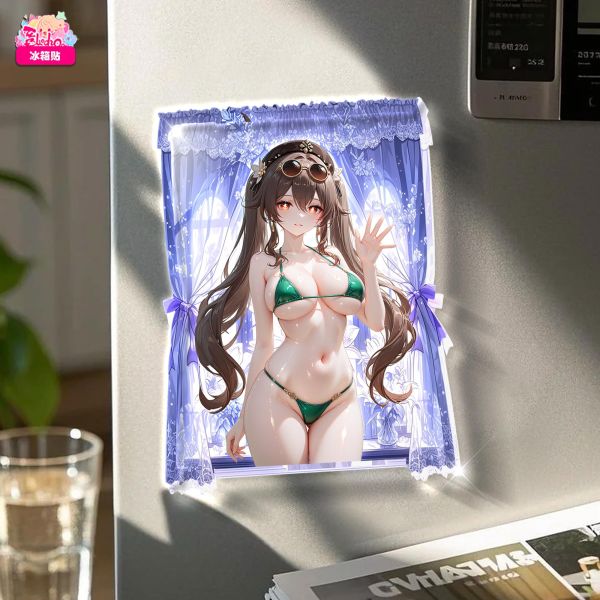 【海外代購】阿喵畫社 動漫冰箱貼第五十五彈原神入夢比基尼 原神高透亞克力磁吸冰箱貼 