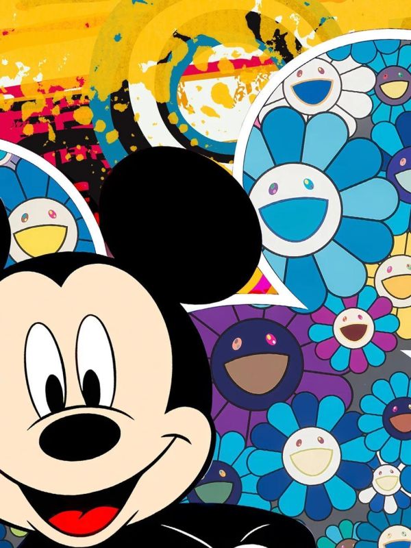 【海外代購】星空 昭舞 《太陽花米奇》米老鼠迪士尼潮流藝術裝飾畫 