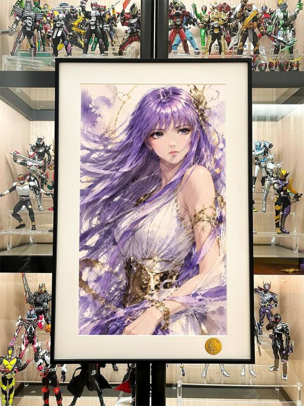【海外代購】星空 《水墨雅典娜》黃金聖鬥士星矢紫龍一輝冰河裝飾畫 