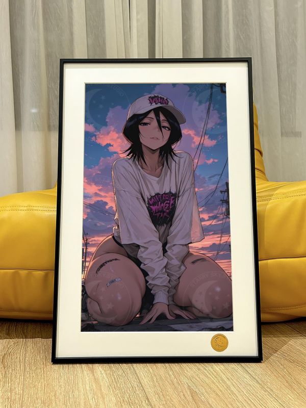 【海外代購】星空《跪姿露琪亞》死神bleach黑崎一護織姬戀次境·界裝飾畫 