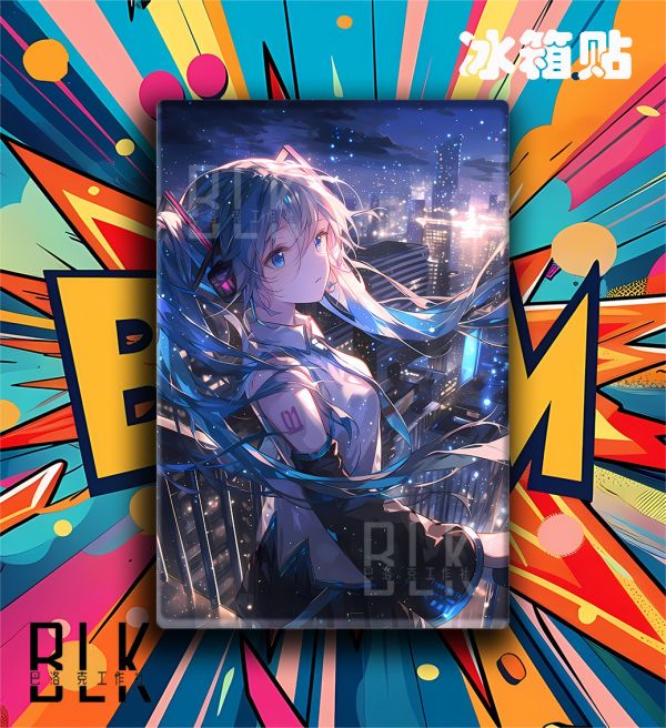 【海外代購】巴洛克 城市初音未來 Miku公主殿下歌姬動漫裝飾畫/冰箱貼 